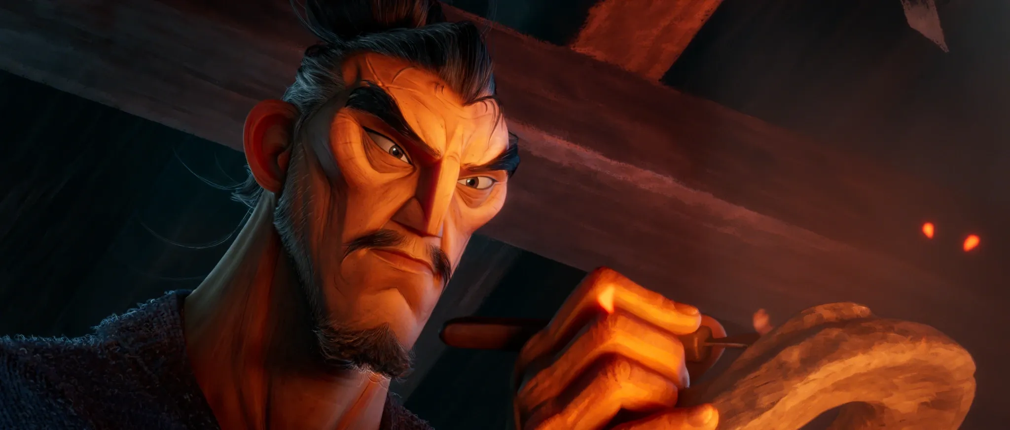 Tengu no Uta — Hisashi, a former samurai warlord, by firelight